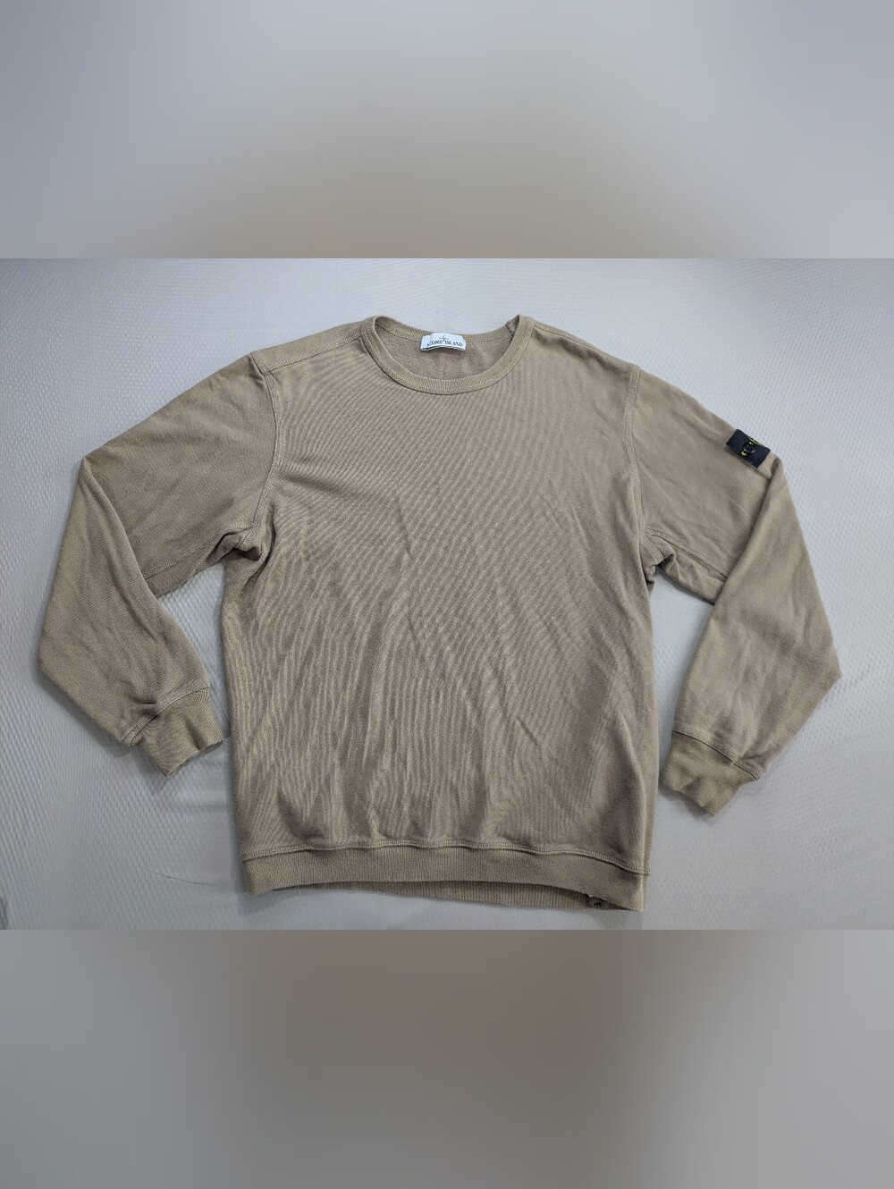 Stone Island Brushed Cotton Fleece Crewneck Sweatshirt in Beige Mens Size XL